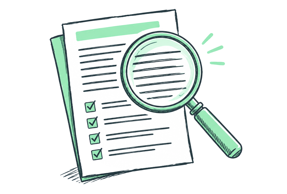 Magnifying glass over a policy document